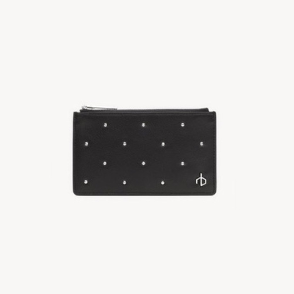 Rag & Bone Black Leather Zip Card Case Wallet